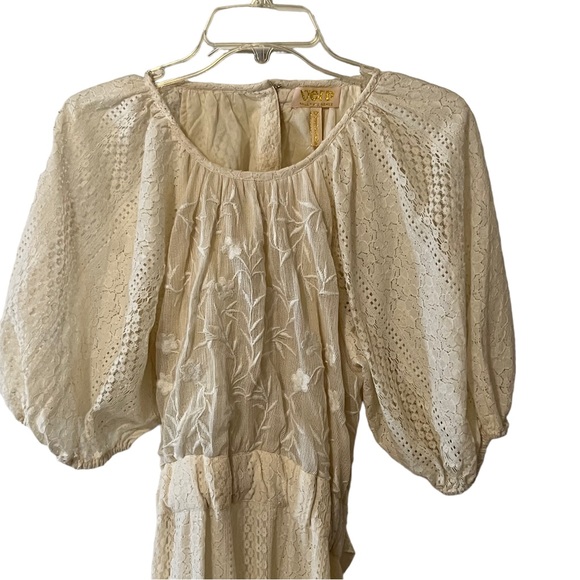 Anthropologie Verb Agneza Embroidered Lace Boho Cottagecore Midi Maxi Dress 12 - Picture 13 of 16